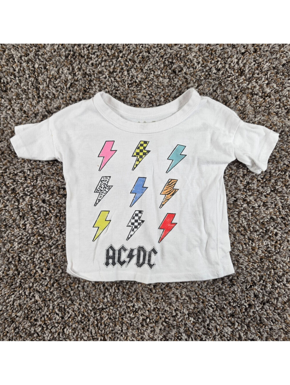 AC/DC Baby Girls Sz 12M Short Sleeve T Shirt Rock Band
